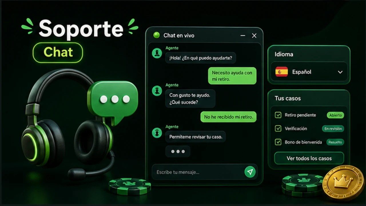 Ventana del chat de soporte abierta desde un ordenador