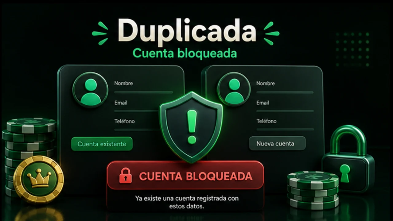 Cuenta duplicada bloqueada por el sistema del casino online