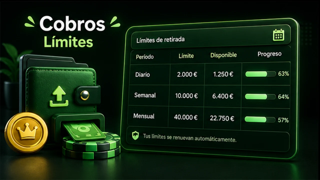 Tabla con los límites de cobro diarios semanales y mensuales declarados