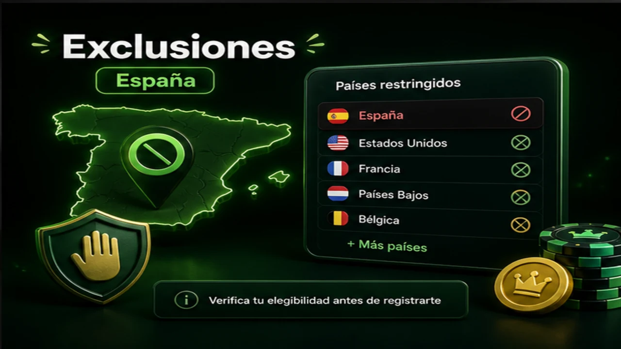 Mapa con los países excluidos de la promoción de bienvenida