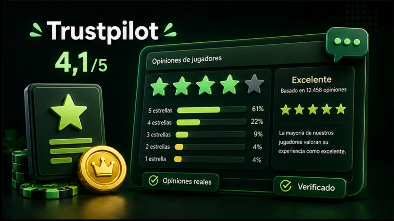 Reparto de estrellas de Oscarspin en Trustpilot expresado en porcentajes
